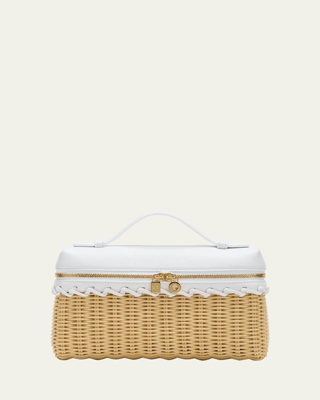 Extra Pocket Zip Rattan Crossbody Bag